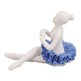 Ballerina Statue Beautiful Relaxed Mood Delicate Ceramic Ballet Dancer Figurine with Blue Dress for Home Tabletop Decoration In Australia - Darrahopens