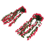 2PCS Artificial Violet Hanging Flowers Simulation Plastic Fake Plants for Decoration Garden Patio Wedding Porch Outdoor Rose Red In Australia - Darrahopens
