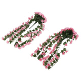 2PCS Artificial Violet Hanging Flowers Simulation Plastic Fake Plants for Decoration Garden Patio Wedding Porch Outdoor Pink