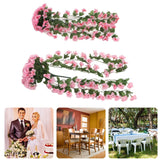2PCS Artificial Violet Hanging Flowers Simulation Plastic Fake Plants for Decoration Garden Patio Wedding Porch Outdoor Pink