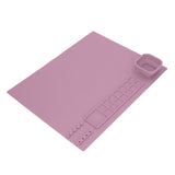 Silicone Painting Mat with Cup DIY Cultivate Artistic Talent Easy To Wipe Silicone Art Mat for Boys Girls Art Supplies Pink