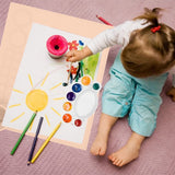 Silicone Painting Mat Prevent Slip Thick Large Kids Craft Art Mat with Cup for Doodling DIY Orange
