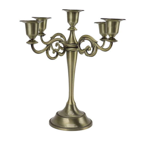 5 Arm Candlestick Holder Iron Retro Decorative Candle Holder Centerpiece for Home Church Cyan In Australia - Darrahopens