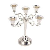 5 Arm Candlestick Holder Iron Retro Decorative Candle Holder Centerpiece for Home Church Silver In Australia - Darrahopens