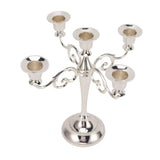 5 Arm Candlestick Holder Iron Retro Decorative Candle Holder Centerpiece for Home Church Silver In Australia - Darrahopens