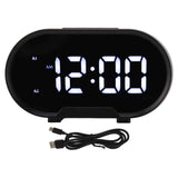 Digital Alarm Clock USB LED Display White Light Mirror Electronic Desktop Clock for Bedroom Living Room Office Black Case In Australia - Darrahopens