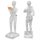 Women Thinker Statue Unique Resin Pulp Reading Women Figurine Decor for Home Office Library W310 12