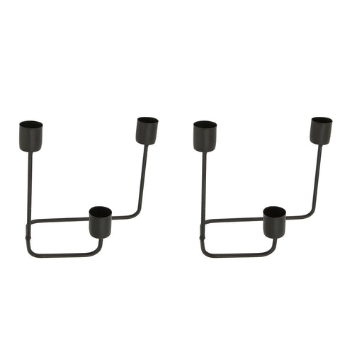 2 Pcs 3 Arm Candle Holder Black Simple Modern Candlestick Holder Decorative Candelabra for Wedding Party