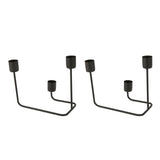 2 Pcs 3 Arm Candle Holder Black Simple Modern Candlestick Holder Decorative Candelabra for Wedding Party