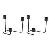 2 Pcs 3 Arm Candle Holder Black Simple Modern Candlestick Holder Decorative Candelabra for Wedding Party