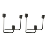 2 Pcs 3 Arm Candle Holder Black Simple Modern Candlestick Holder Decorative Candelabra for Wedding Party