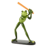 Frog Statue Resin Sports Frog Figurine Decor Sculpture Statue Crafts for Outdoor Garden Patio Lawn Bonsai Porch Play Baseball In Australia - Darrahopens