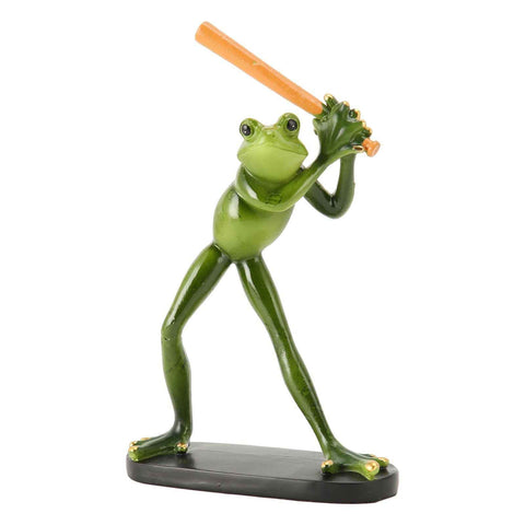 Frog Statue Resin Sports Frog Figurine Decor Sculpture Statue Crafts for Outdoor Garden Patio Lawn Bonsai Porch Play Baseball In Australia - Darrahopens
