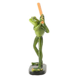 Frog Statue Resin Sports Frog Figurine Decor Sculpture Statue Crafts for Outdoor Garden Patio Lawn Bonsai Porch Play Baseball In Australia - Darrahopens