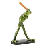 Frog Statue Resin Sports Frog Figurine Decor Sculpture Statue Crafts for Outdoor Garden Patio Lawn Bonsai Porch Play Baseball In Australia - Darrahopens