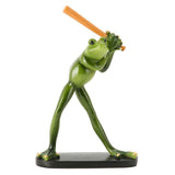 Frog Statue Resin Sports Frog Figurine Decor Sculpture Statue Crafts for Outdoor Garden Patio Lawn Bonsai Porch Play Baseball In Australia - Darrahopens