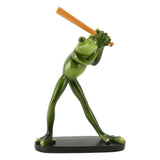 Frog Statue Resin Sports Frog Figurine Decor Sculpture Statue Crafts for Outdoor Garden Patio Lawn Bonsai Porch Play Baseball In Australia - Darrahopens