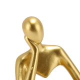 Thinker Reading Statue Resin Sitting Figure Abstract Art Ornament for Living Room Cabinet Decoration Gold