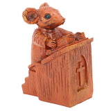 Church Mouse Statue Easy To Clean Brown Resin Church Mouse Resin Sculpture for Home