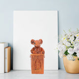 Church Mouse Statue Easy To Clean Brown Resin Church Mouse Resin Sculpture for Home