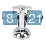 European Style Retro Digital Flip Down Clock 304 Stainless Steel Auto Mechanical Digital Flip Desk Clock for Home Livingroom 12 Hours Single Leg Blue In Australia - Darrahopens