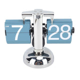 European Style Retro Digital Flip Down Clock 304 Stainless Steel Auto Mechanical Digital Flip Desk Clock for Home Livingroom 12 Hours Single Leg Blue In Australia - Darrahopens