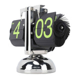 European Style Retro Digital Flip Down Clock 304 Stainless Steel Auto Mechanical Digital Flip Desk Clock for Home Livingroom 12 Hours Stainless Steel Green Number In Australia - Darrahopens