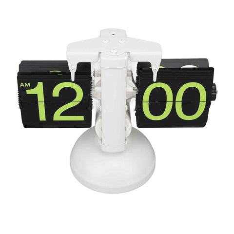 European Style Retro Digital Flip Down Clock 304 Stainless Steel Auto Mechanical Digital Flip Desk Clock for Home Livingroom 12 Hours White Frame Green Number In Australia - Darrahopens