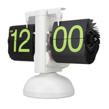 European Style Retro Digital Flip Down Clock 304 Stainless Steel Auto Mechanical Digital Flip Desk Clock for Home Livingroom 12 Hours White Frame Green Number In Australia - Darrahopens