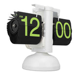 European Style Retro Digital Flip Down Clock 304 Stainless Steel Auto Mechanical Digital Flip Desk Clock for Home Livingroom 12 Hours White Frame Green Number In Australia - Darrahopens