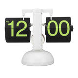 European Style Retro Digital Flip Down Clock 304 Stainless Steel Auto Mechanical Digital Flip Desk Clock for Home Livingroom 12 Hours White Frame Green Number In Australia - Darrahopens