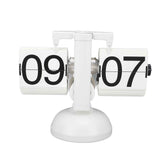 Flip Clock Large Number Battery Powered 304 Stainless Steel Tabletop Retro Flip Clock for Home Office 24 Hours All White In Australia - Darrahopens