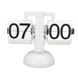 Flip Clock Large Number Battery Powered 304 Stainless Steel Tabletop Retro Flip Clock for Home Office 24 Hours All White In Australia - Darrahopens