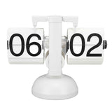 Flip Clock Large Number Battery Powered 304 Stainless Steel Tabletop Retro Flip Clock for Home Office 24 Hours All White In Australia - Darrahopens