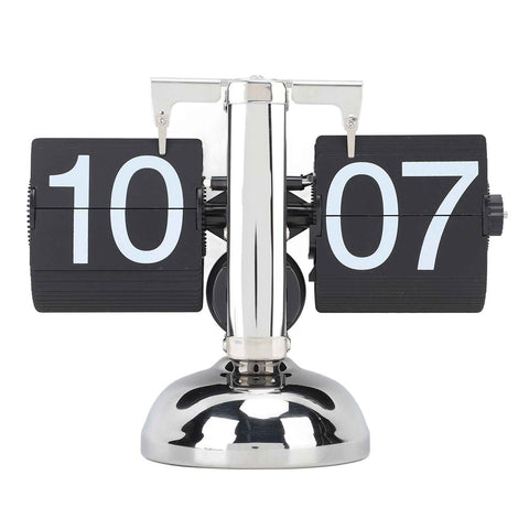Flip Clock Large Number Battery Powered 304 Stainless Steel Tabletop Retro Flip Clock for Home Office 24 Hours Black Page In Australia - Darrahopens