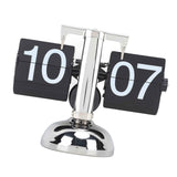 Flip Clock Large Number Battery Powered 304 Stainless Steel Tabletop Retro Flip Clock for Home Office 24 Hours Black Page In Australia - Darrahopens