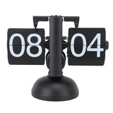 Flip Clock Large Number Battery Powered 304 Stainless Steel Tabletop Retro Flip Clock for Home Office 24 Hours All Black In Australia - Darrahopens