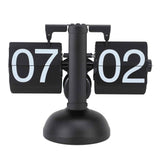 Flip Clock Large Number Battery Powered 304 Stainless Steel Tabletop Retro Flip Clock for Home Office 24 Hours All Black In Australia - Darrahopens