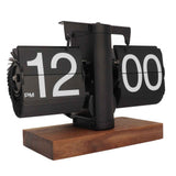 Digital Flip Down Clock Retro Automatic Turning Battery Operated Mechanical Clock for Home Room Office Decoration Black In Australia - Darrahopens