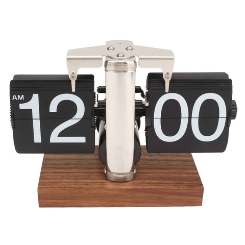 Digital Flip Down Clock Retro Automatic Turning Battery Operated Mechanical Clock for Home Room Office Decoration Stainless Steel Black In Australia - Darrahopens
