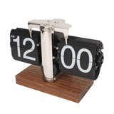 Digital Flip Down Clock Retro Automatic Turning Battery Operated Mechanical Clock for Home Room Office Decoration Stainless Steel Black In Australia - Darrahopens