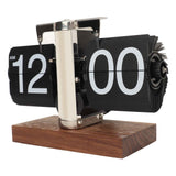 Digital Flip Down Clock Retro Automatic Turning Battery Operated Mechanical Clock for Home Room Office Decoration Stainless Steel Black In Australia - Darrahopens