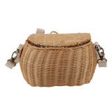 Kids Bike Basket Simple Lid Design Adjustable Strap Light Sturdy Kids Rattan Basket for Cycling School Travel In Australia - Darrahopens