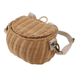 Kids Bike Basket Simple Lid Design Adjustable Strap Light Sturdy Kids Rattan Basket for Cycling School Travel In Australia - Darrahopens