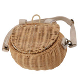 Kids Bike Basket Simple Lid Design Adjustable Strap Light Sturdy Kids Rattan Basket for Cycling School Travel In Australia - Darrahopens