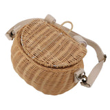 Kids Bike Basket Simple Lid Design Adjustable Strap Light Sturdy Kids Rattan Basket for Cycling School Travel In Australia - Darrahopens