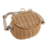 Kids Bike Basket Simple Lid Design Adjustable Strap Light Sturdy Kids Rattan Basket for Cycling School Travel In Australia - Darrahopens