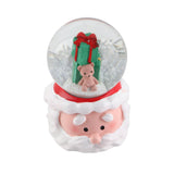 Lighted Christmas Crystal Ball Resin Cute Battery Powered Desktop Christmas Globe Decor Ornament for Home Party Gifts Present