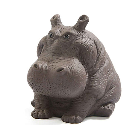 Hippo Figurine Purple Clay Ceramic Tea Pet Sculpture Hippo Statue Desktop Ornament for Tea Set Accessories Home Tea Tray Decor In Australia - Darrahopens