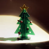 Acrylic Christmas Tree DIY Kit Mini Simple Installation Desktop Christmas Tree for Gift Decoration S 80x110mm